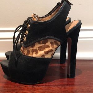 KG by Kurt Geiger pony Hair and suede heel